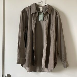 H&M taupe corduroy shacket